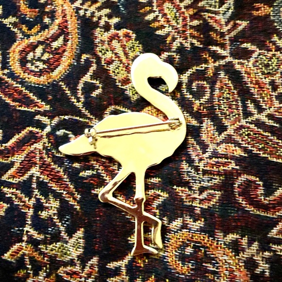 Pink Flamingo Crystal Brooch - Picture 7 of 10